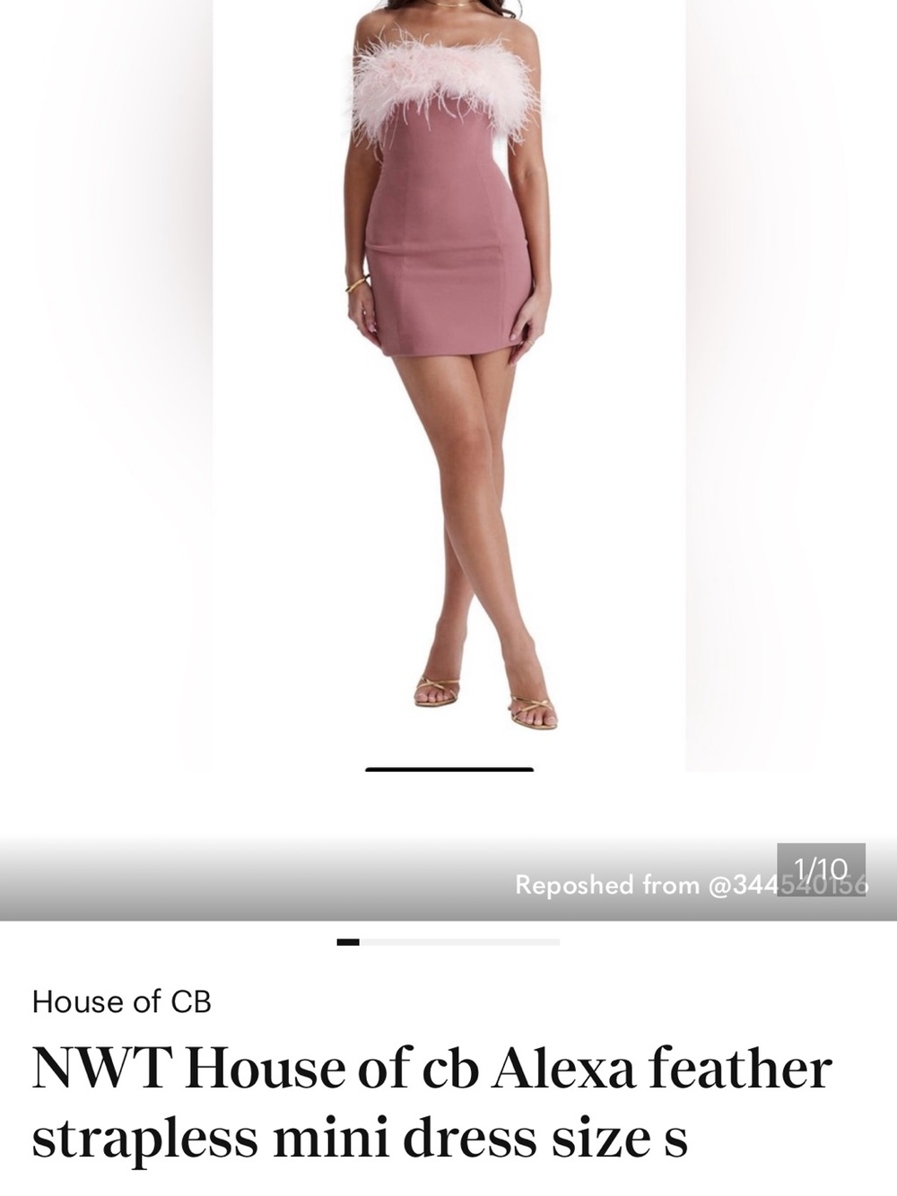 House of CB Dusty Rose Strapless Mini Skirt